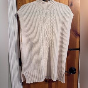 EUC LOFT Cream Sweater Vest